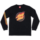 Santa Cruz Youth Flame Dot Longsleeve Tee - Black