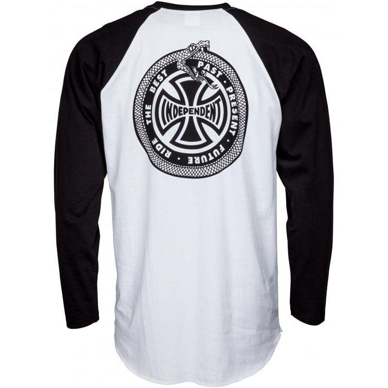 Independent Past, Present, Future Baseball Longsleeve Tee - Black/White