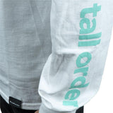 Tall Order Teal Arm Print Long Sleeve Tee - White