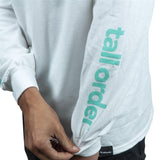 Tall Order Teal Arm Print Long Sleeve Tee - White