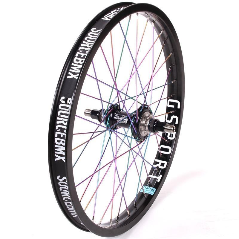 Profile Elite LHD Rear Male Wheel - Titanium Upgrade - Black/Rainbow