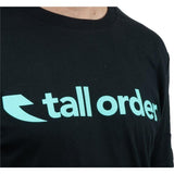 Tall Order Font Tee - Black With Teal Print