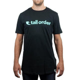 Tall Order Font Tee - Black With Teal Print