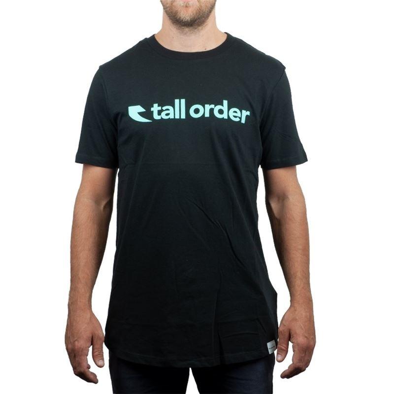 Tall Order Font Tee - Black With Teal Print