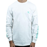 Tall Order Teal Arm Print Long Sleeve Tee - White