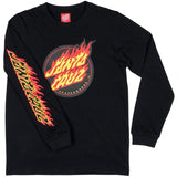 Santa Cruz Youth Flame Dot Longsleeve Tee - Black