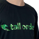 Tall Order Font Breathe-Tech Long Sleeve Tee - Black With Camo Print