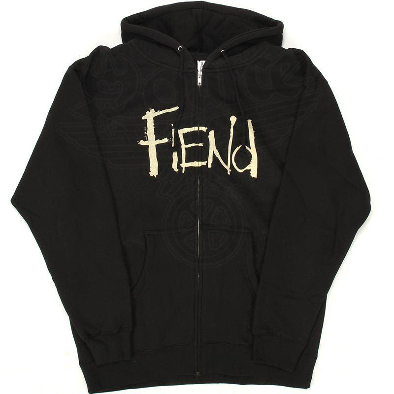 Fiend Logo Zip Up Hooded Sweat - Black
