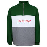 Santa Cruz Strip Panel 1/4 Zip Crew - Forest