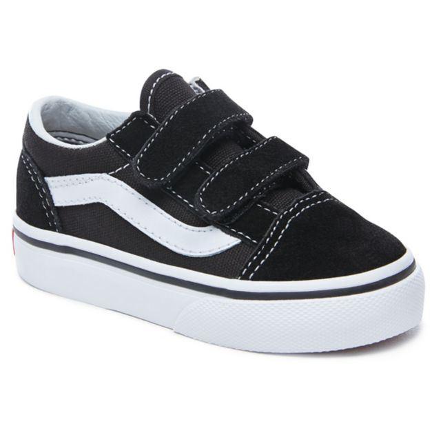 Vans Toddler Old Skool V Shoes -  Black/White