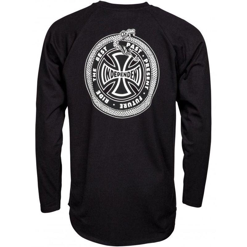 Independent Past, Present, Future Baseball Longsleeve Tee - Black/Black