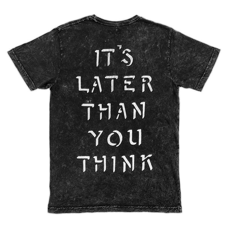 Cult Later Than U Think Tee - Black Acid Wash