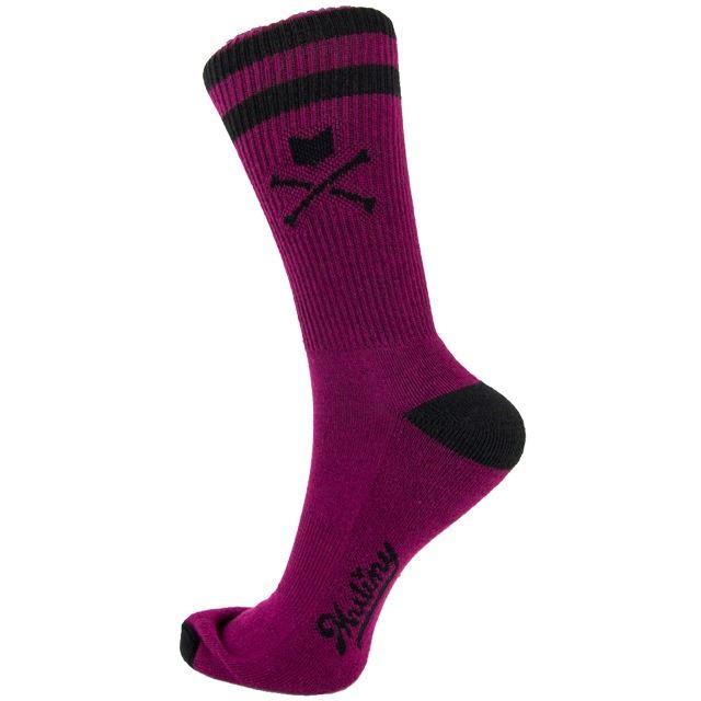 Mutiny Crew Socks - Burgundy Burgundy