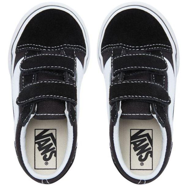 Vans Toddler Old Skool V Shoes -  Black/White