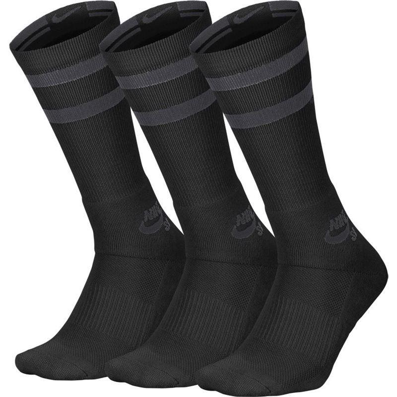 Nike SB Crew Socks 3 Pack - Black/Anthracite