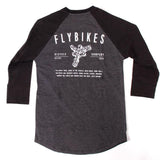Fly Chain Raglan 3/4 Sleeve Tee - Dark Grey/Black
