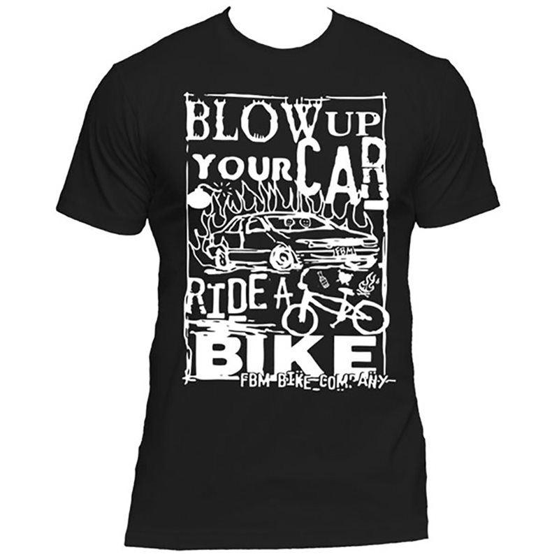 FBM Blow Up Your Car, Ride a Bike Tee - Black